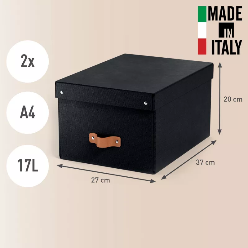 Leitz Puro Storage Box with lid, medium, 17L, 100% recycled card, pack of 2