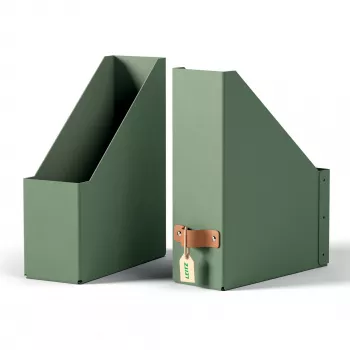 Leitz Puro Magazine File, 100% recycled card, pack of 2, Green, Carton, 100 mm, 260 mm, 310 mm, 310 g