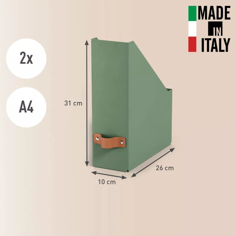 Leitz Puro Magazine File, 100% recycled card, pack of 2, Green, Carton, 100 mm, 260 mm, 310 mm, 310 g