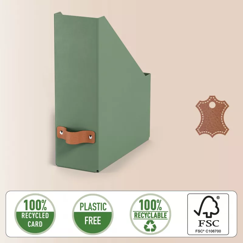 Leitz Puro Magazine File, 100% recycled card, pack of 2, Green, Carton, 100 mm, 260 mm, 310 mm, 310 g