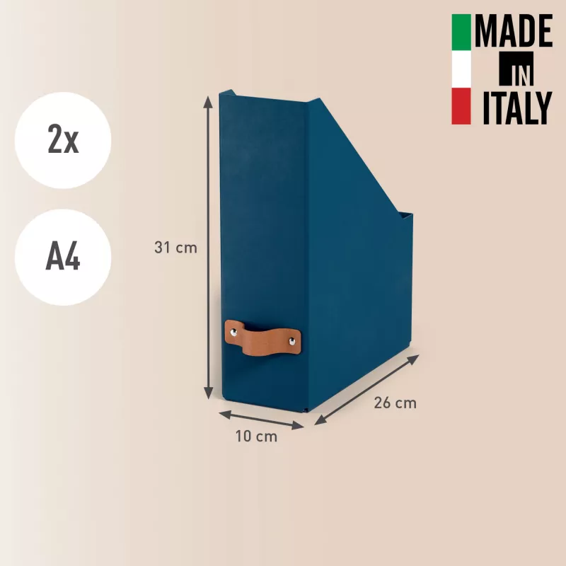 Leitz Puro Magazine File, 100% recycled card, pack of 2, Blue, Carton, 100 mm, 260 mm, 310 mm, 310 g