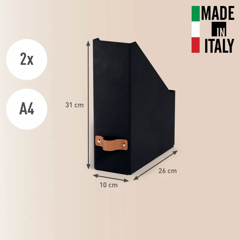 Leitz Puro Magazine File, 100% recycled card, pack of 2, Black, Carton, 100 mm, 260 mm, 310 mm, 310 g