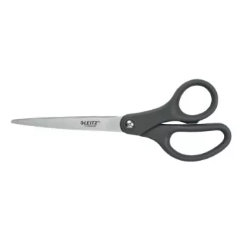 Leitz Titanium Scissors 180 mm, Adult, Straight cut, Grey, Satin steel, Stainless steel, Office scissors, Polypropylene
