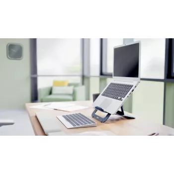 Leitz Ergo Aluminium Ultra-Flat Adjustable Laptop Stand, Laptop & tablet arm, Dark Grey, Aluminium, 25.4 cm (10 inch), 43.2 cm (17 inch), 25.4 cm (10 inch)
