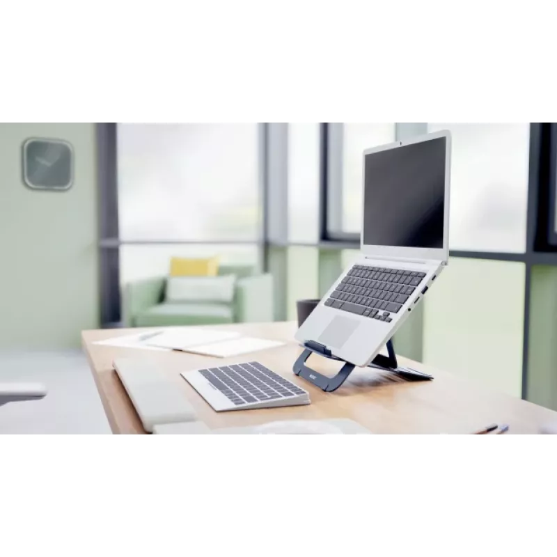Leitz Ergo Aluminium Ultra-Flat Adjustable Laptop Stand, Laptop & tablet arm, Dark Grey, Aluminium, 25.4 cm (10 inch), 43.2 cm (17 inch), 25.4 cm (10 inch)