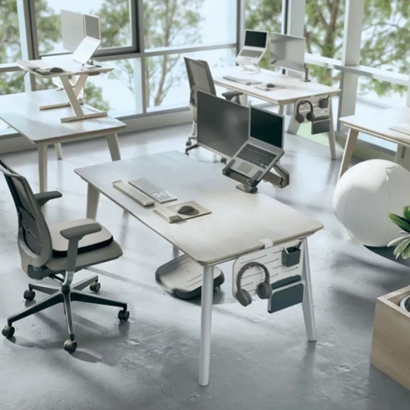 Leitz Ergo Small Pegboard Desk Organiser, 42x25 cm, MDF, Recycled plastic, Rubber, White, Clamp mount, Letter, Paper, Picture, 450 x 61 x 330 mm, 450 mm