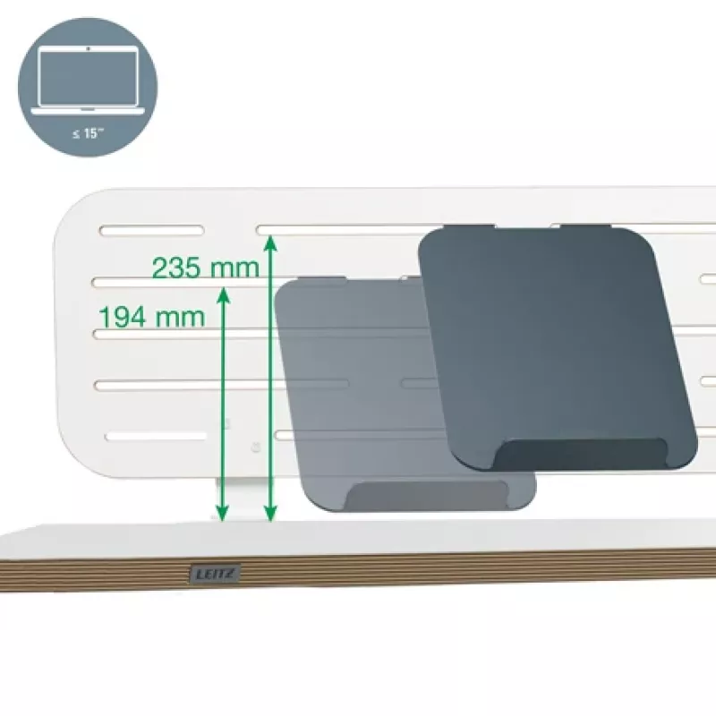 Leitz Ergo Pegboard Desk Organiser with laptop holder, 80x25 cm