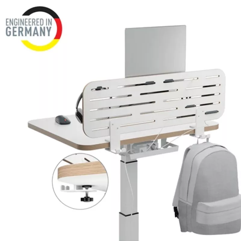 Leitz Ergo Pegboard Desk Organiser with laptop holder, 80x25 cm