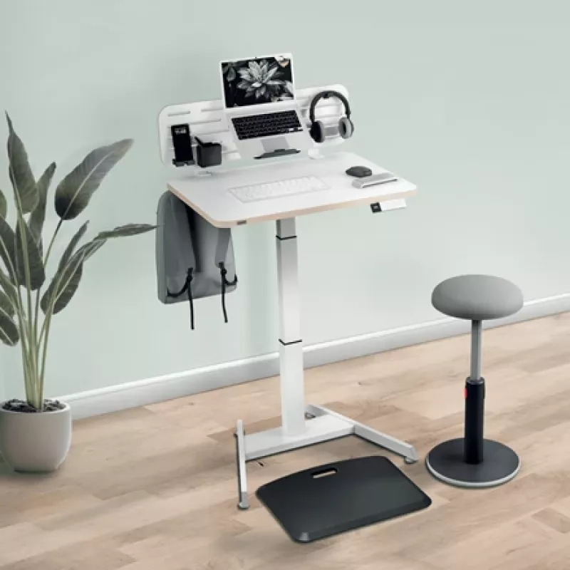 Leitz Ergo Pegboard Desk Organiser with laptop holder, 80x25 cm