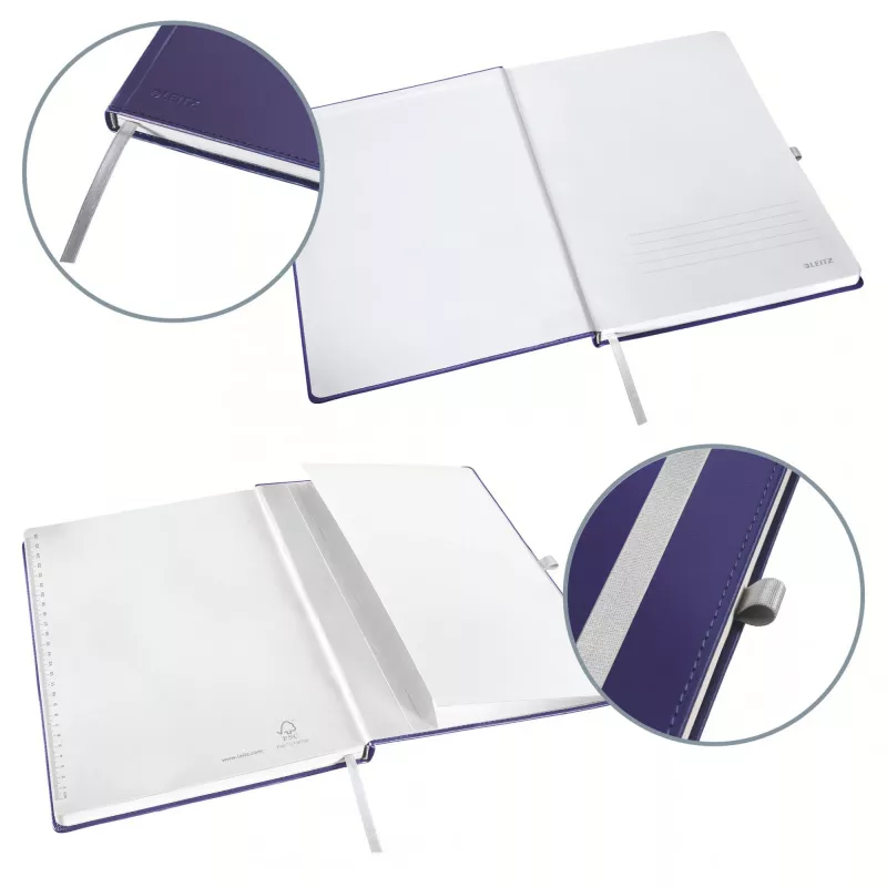 Leitz Style Notebook A4 squared with hardcover, Monochromatic, Blue, A4, 80 sheets, 100 g/m², Squared paper