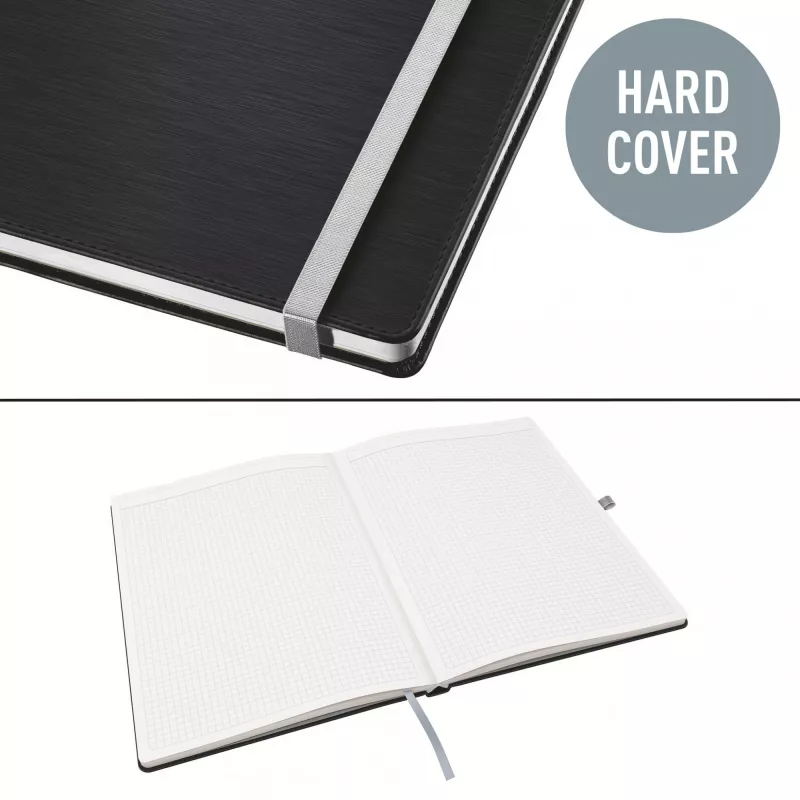 Leitz Style Notebook A4 squared with hardcover, Monochromatic, Black, A4, 80 sheets, 100 g/m², Squared paper