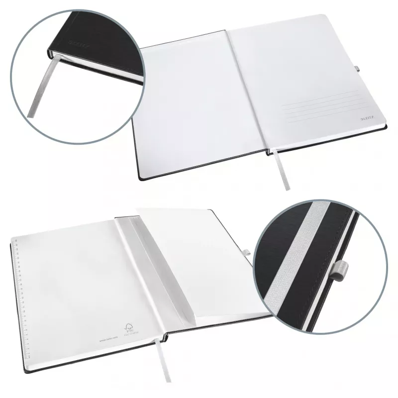 Leitz Style Notebook A5 ruled with hardcover, Monochromatic, Black, A5, 80 sheets, 100 g/m², Lined paper