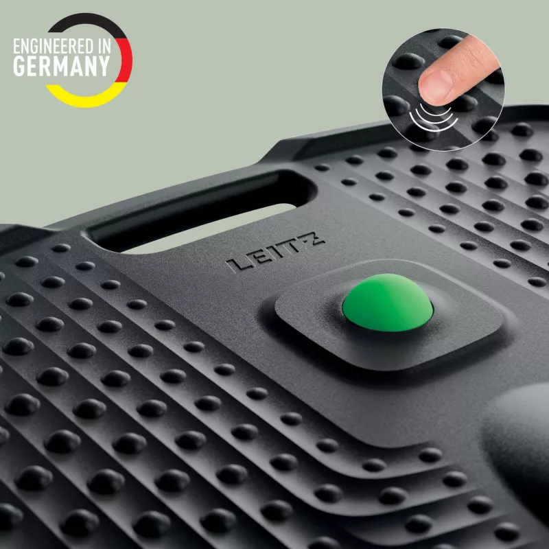 Leitz Ergo Active ergonomic anti-fatigue standing mat, Rectangular, Black, Polyurethane, Bubble, China, 605 x 681 mm