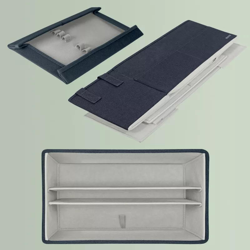 Leitz Fabric Compact Hot Desking Work Bag with Lid, Storage bag, Grey, Rectangular, Fabric, Monochromatic, Adult