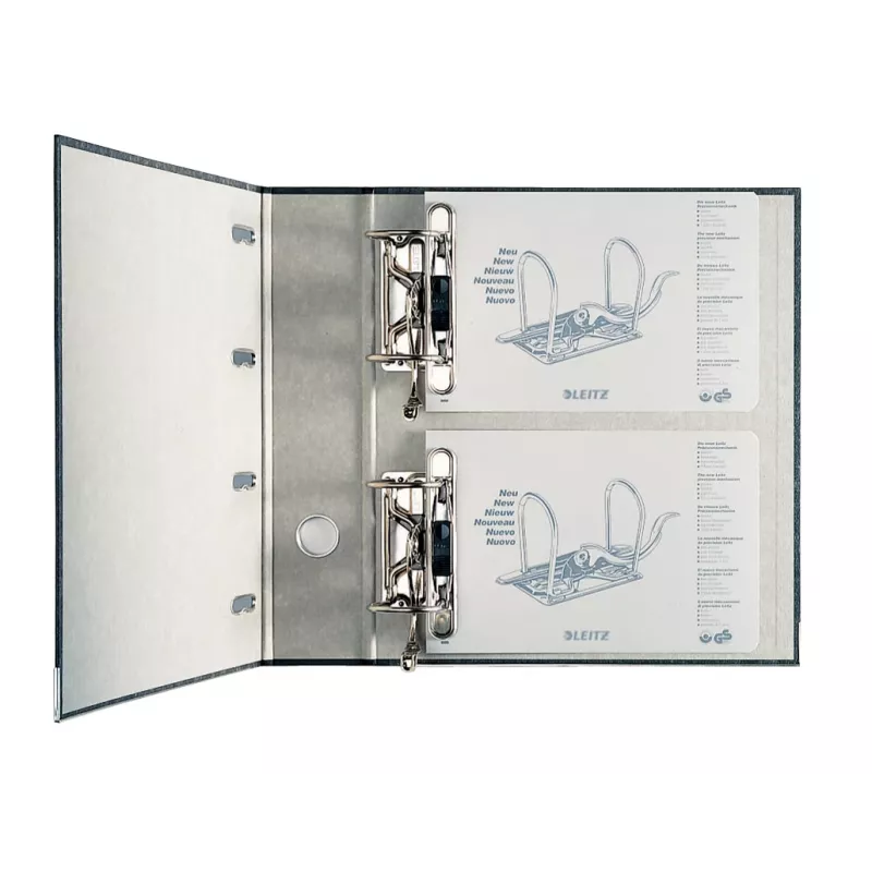 Leitz Double Mechanism Lever Arch File Classic Marbled, 2 x A5, Carton, Black, Textured surface, 1000 sheets, 80 g/m²