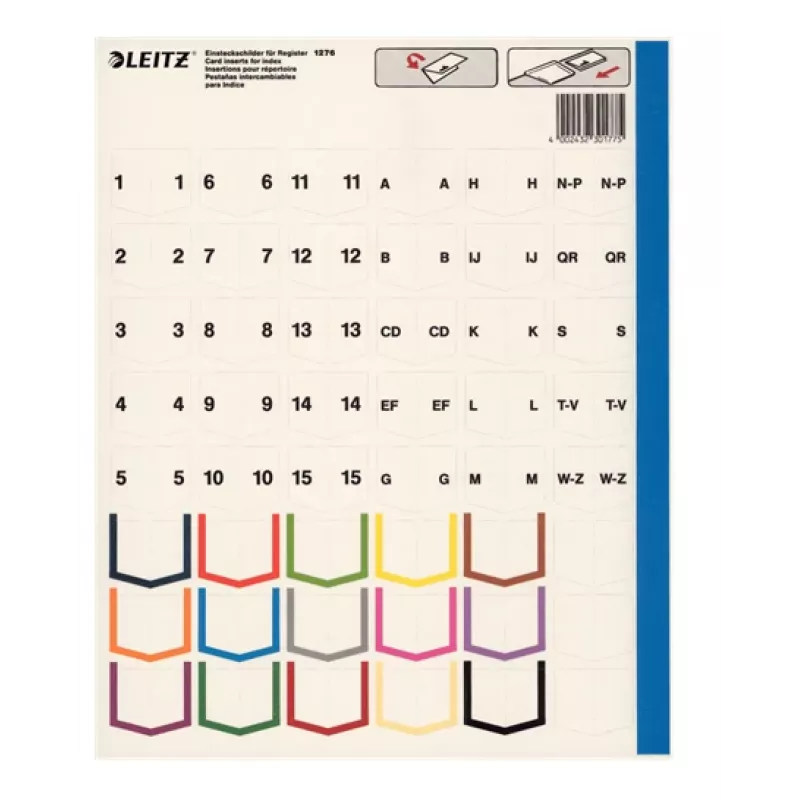 Leitz 12760000 tab index Blank tab index Plastic Grey