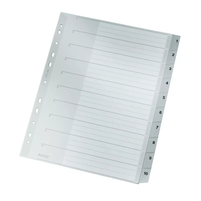 Leitz 12800000 tab index Numeric tab index Cardboard Grey
