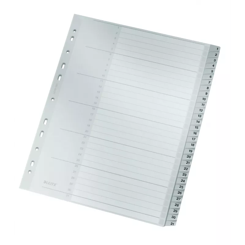 Leitz 12810000 tab index Numeric tab index Cardboard Grey