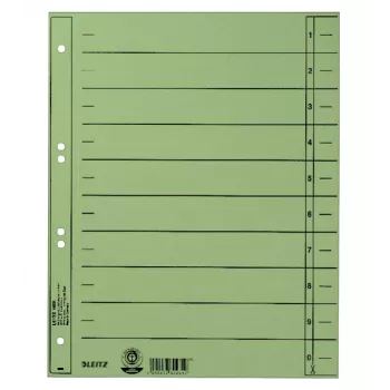 Leitz 16580055 tab index Numeric tab index Cardboard Green