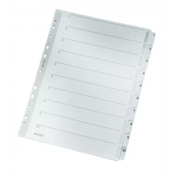 Leitz 43240000 tab index Numeric tab index Cardboard, Plastic Grey