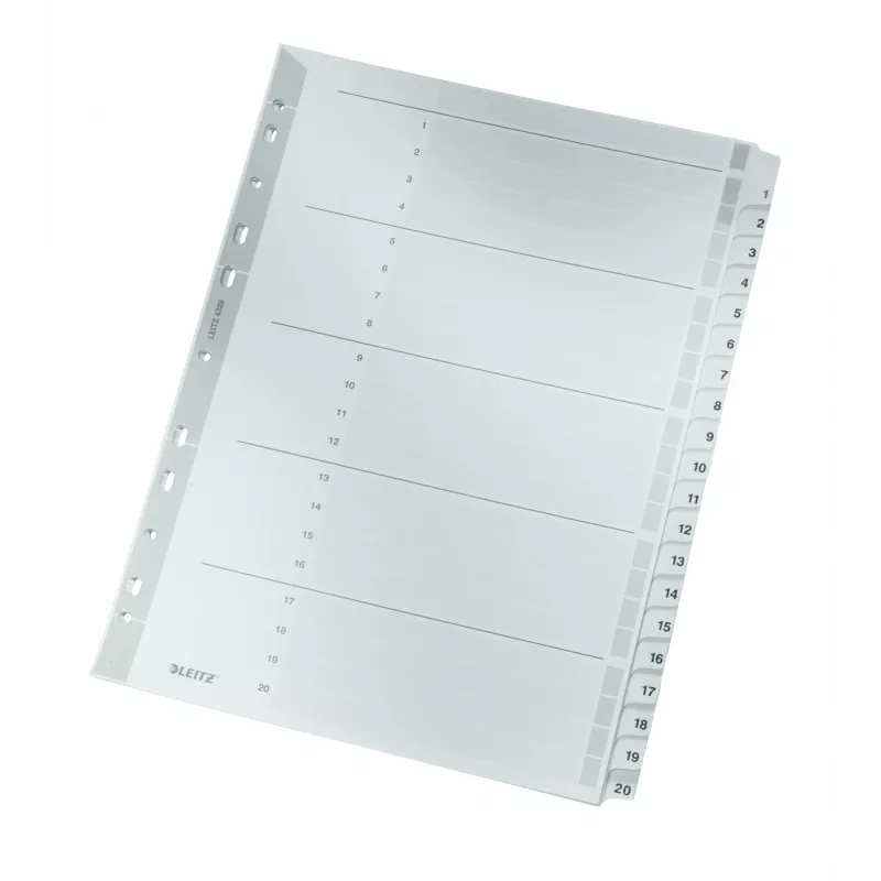 Leitz 43260000 tab index Numeric tab index Cardboard Grey