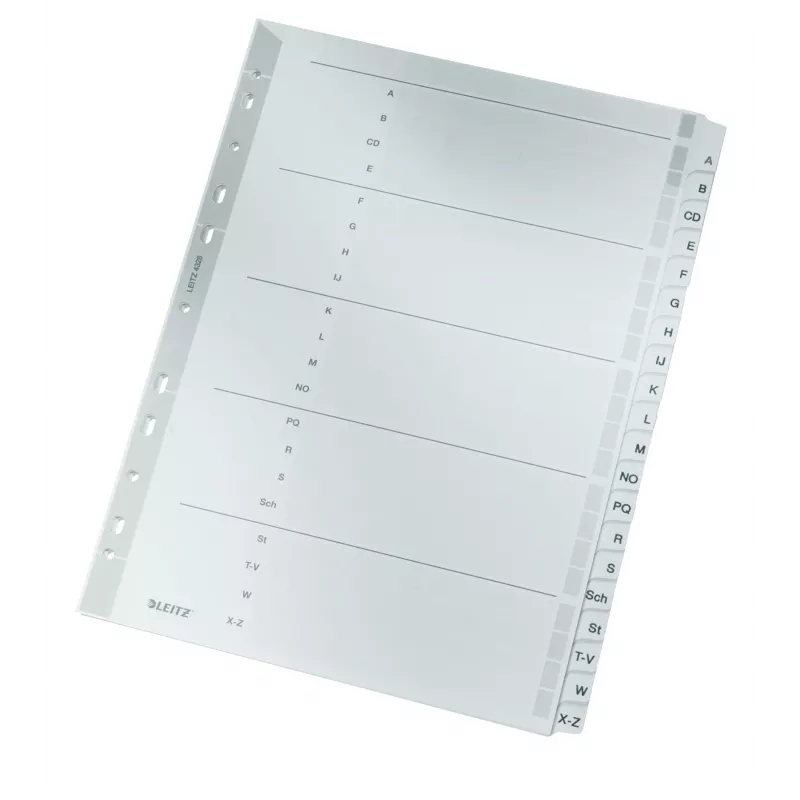 Leitz 43280000 tab index Alphabetic tab index Cardboard Grey