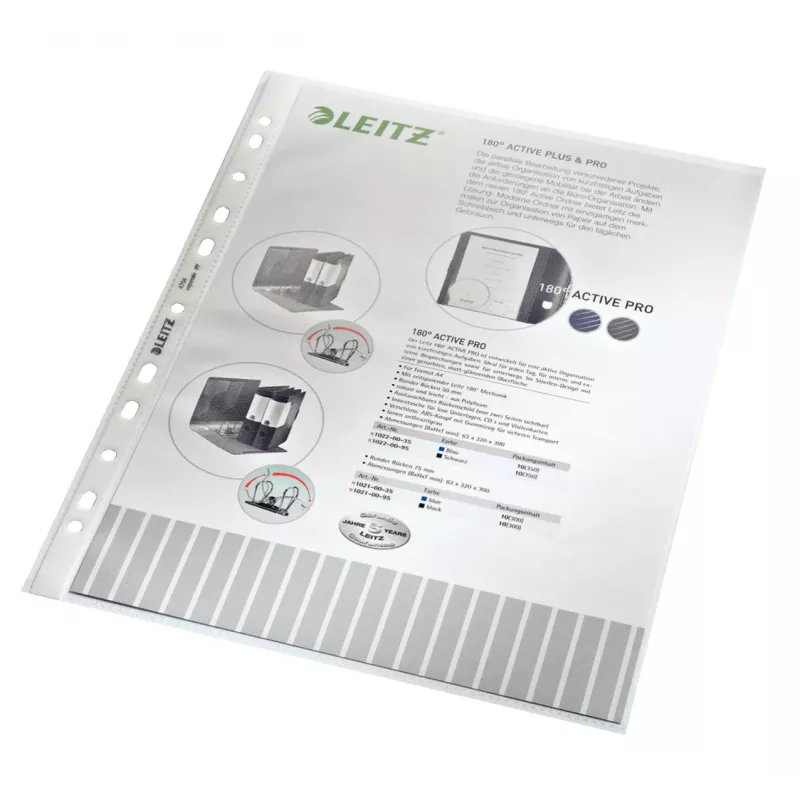 Leitz High Quality Pocket, 210 x 297 mm (A4), Transparent, Polypropylene (PP), Portrait, Top, 230 mm