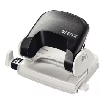 Leitz Hole Punch 5038 NeXXt, 2-hole 16 sheets, 16 sheets, Black, Plastic, 8 cm, 5.5 mm, A4, A5, A6, Folio, US-Quart, 8 x 8 x 8 cm