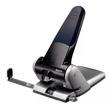 Leitz Heavy Duty Hole Punch, 65 sheets, Black, Grey, 8 cm, 5.5 mm, A4, 130 mm