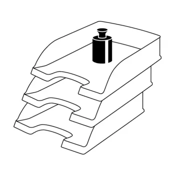 Leitz Plus Letter Tray, Standard, Polystyrene, Black, 255 mm, 357 mm, 70 mm, 280 g