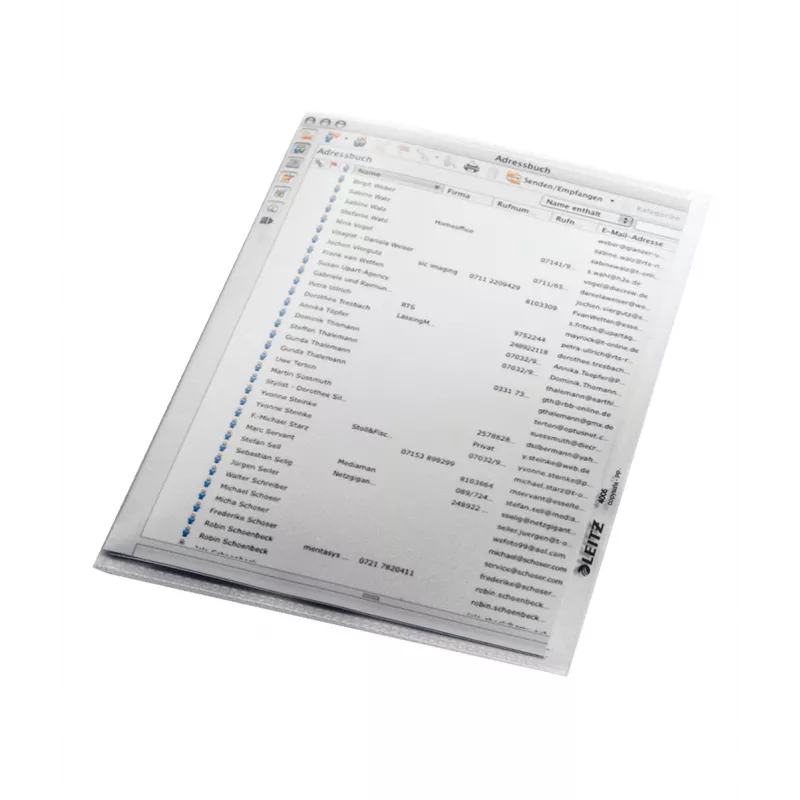 Leitz Quality Folder A5, 30% pre-consumer recycled plastic, 150 x 210 mm (A5), Polypropylene (PP), Transparent, Portrait, 160 mm, 220 mm