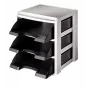 Leitz Letter tray rack Plus 3-trays, Plastic, Black, A4, A4, 3 drawer(s), Letter
