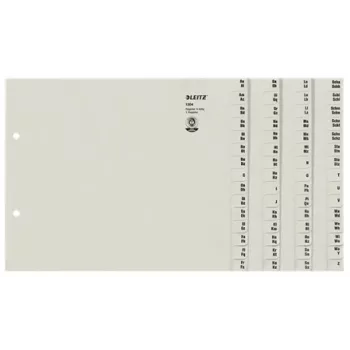 Leitz 13040085 tab index Alphabetic tab index Paper Grey