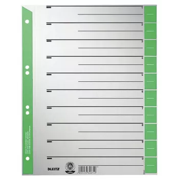 Leitz 16520055 tab index Numeric tab index Cardboard Green, Grey