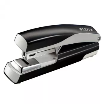 Leitz NeXXt Stapler 5505, 30 sheets Flat Clinch Metal, 30 sheets, Black, Silver, Flat clinch, 26/6, Metal, Plastic, 80 g/m²