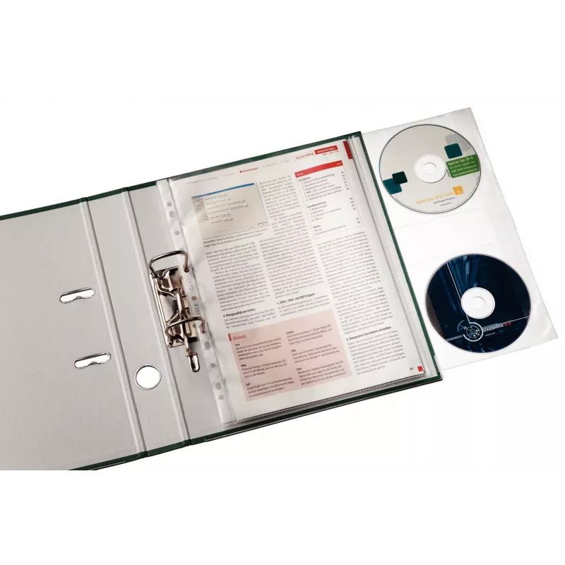 Leitz Premium CD Pocket A4, 30% pre-consumer recycled plastic