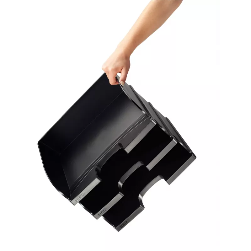 Leitz Letter tray Plus Landscape Jumbo, Plastic, Black, Envelope, Letter, Note, Paper, 350 x 103 x 273 mm, 363 x 273 x 103 mm, 400 g