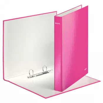 Leitz Ringbinder WOW Laminated A4+ 2DR/25mm, A4, Carton, Rose, White, 250 sheets, 80 g/m²