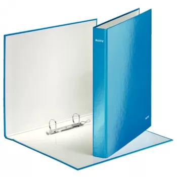 Leitz Ringbinder WOW Laminated A4+ 2DR/25mm, A4, Carton, Blue, White, 250 sheets, 80 g/m²