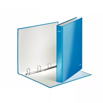 Leitz Ringbinder WOW Laminated A4+ 4DR/25mm, A4, Carton, Blue, 230 sheets, 80 g/m², 2.5 cm