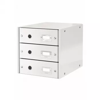Leitz Click & Store WOW Drawer Cabinet (3 drawers), White, Carton, 286 mm, 282 mm, 330 x 251 x 59 mm, 2.21 kg