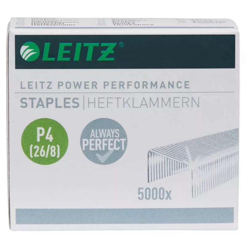 Leitz Staples Power Performance P4 26/8 Box of 5000, Staples pack, 26/8, 8 mm, 100 staples, Fixing, 26/8
