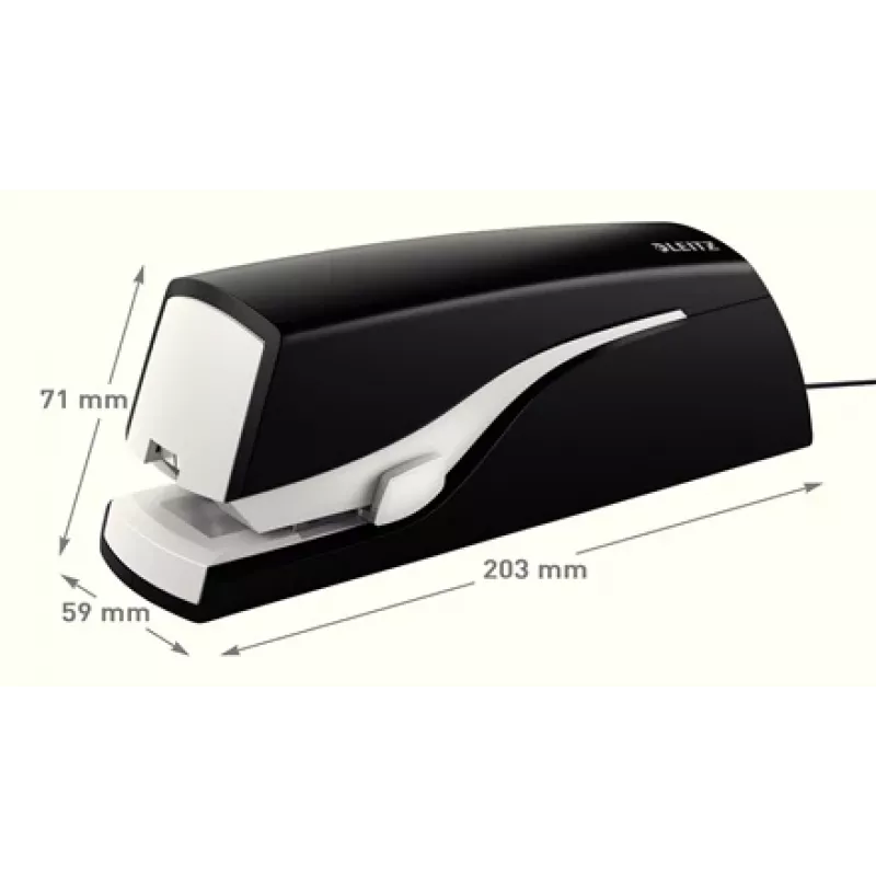 Leitz Electric Stapler 5533 NeXXt Flat Clinch 20 sheets, 20 sheets, 200 staples, 2 cm, 1 cm, Plastic, Black, White