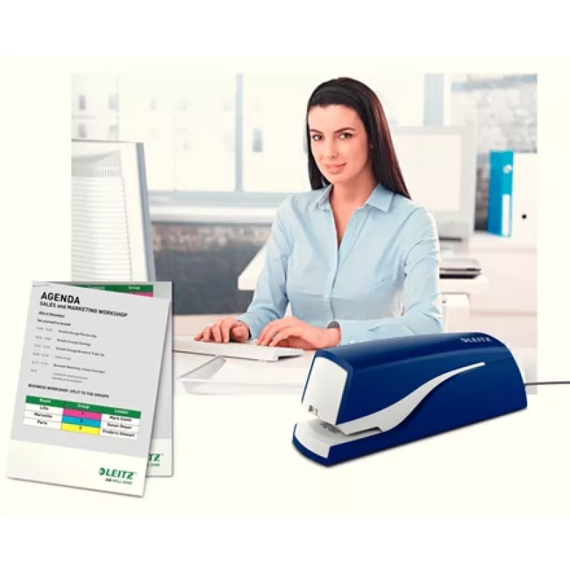 Leitz Electric Stapler 5532 NeXXt 10 sheets, 10 sheets, 200 staples, 1 cm, 1 cm, Plastic, Blue