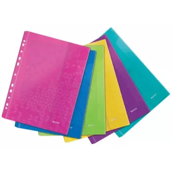 Leitz Pocket w. flap WOW A4 PP assorted, A4, Assorted colours, Polypropylene (PP), 0.2 mm, 235 mm, 4 mm