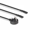 Lindy 2.5m UK 3 Pin Plug to 2 x IEC C7 Splitter Extension Cable, Black