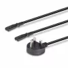 Lindy 2.5m UK 3 Pin Plug to 2 x IEC C7 Splitter Extension Cable, Black