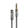 Lindy 5m 3.5mm Extension Audio Cable, Cromo Line, 3.5mm, Male, 3.5mm, Male, 5 m, Anthracite