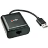 Lindy 60m 4 Port USB 2.0 Cat.6 Extender, USB 2.0, RJ-45, USB 2.0, Black, Metal, 52 mm, 60 mm