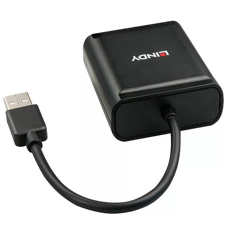 Lindy 60m 4 Port USB 2.0 Cat.6 Extender, USB 2.0, RJ-45, USB 2.0, Black, Metal, 52 mm, 60 mm